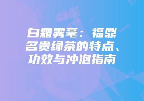 白霜雾毫：福鼎名贵绿茶的特点、功效与冲泡指南