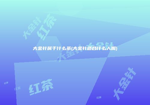 大金针属于什么茶(大金针适合什么人喝)