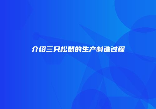 介绍三只松鼠的生产制造过程