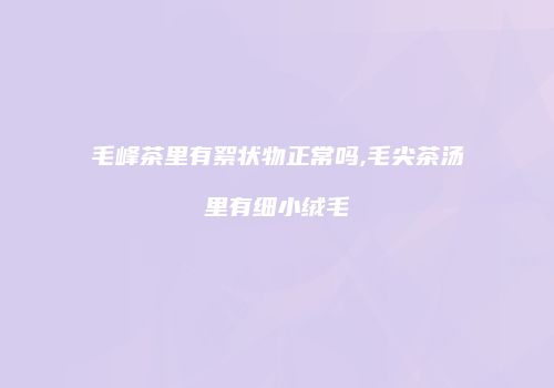 毛峰茶里有絮状物正常吗,毛尖茶汤里有细小绒毛
