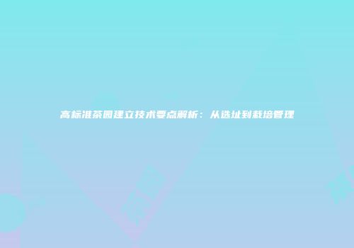 高标准茶园建立技术要点解析：从选址到栽培管理