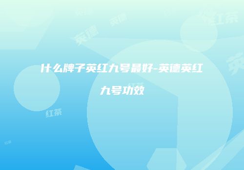 什么牌子英红九号最好-英德英红九号功效
