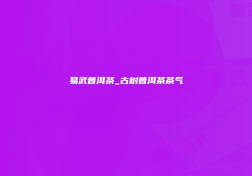 易武普洱茶_古树普洱茶茶气