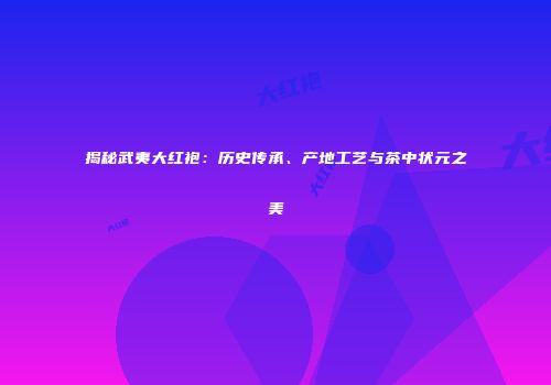 揭秘武夷大红袍：历史传承、产地工艺与茶中状元之美
