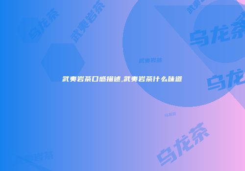武夷岩茶口感描述,武夷岩茶什么味道