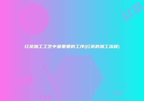 红茶加工工艺中最重要的工序(红茶的加工流程)