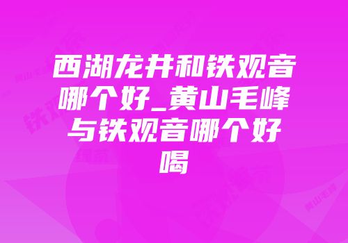 西湖龙井和铁观音哪个好_黄山毛峰与铁观音哪个好喝