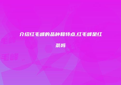 介绍红毛峰的品种和特点,红毛峰是红茶吗