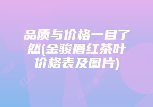 品质与价格一目了然(金骏眉红茶叶价格表及图片)