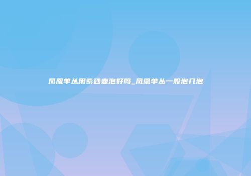 凤凰单丛用紫砂壶泡好吗_凤凰单丛一般泡几泡