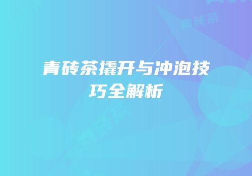 青砖茶撬开与冲泡技巧全解析