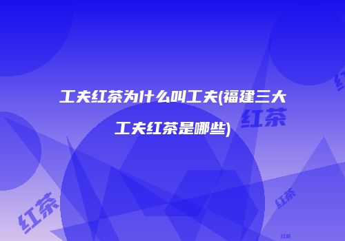 工夫红茶为什么叫工夫(福建三大工夫红茶是哪些)