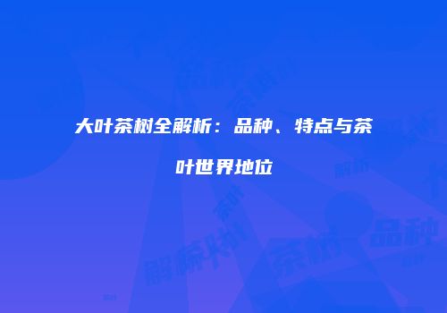 大叶茶树全解析：品种、特点与茶叶世界地位