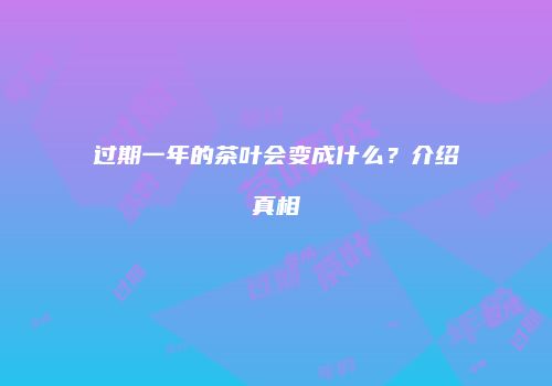 过期一年的茶叶会变成什么？介绍真相