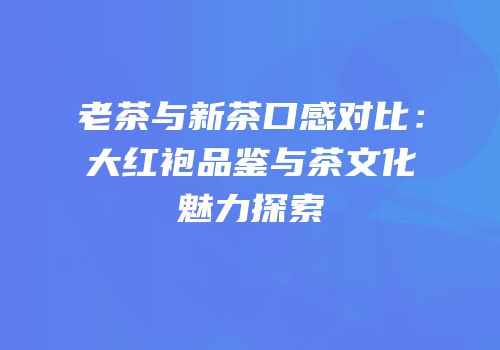 老茶与新茶口感对比：大红袍品鉴与茶文化魅力探索