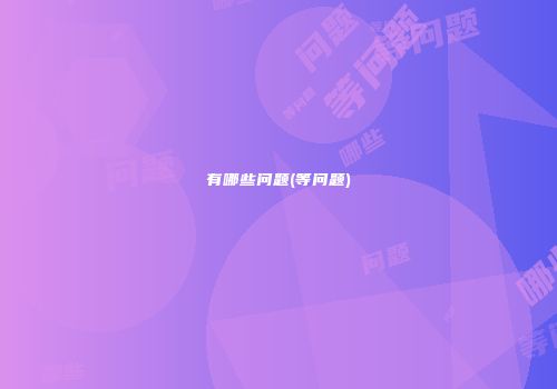有哪些问题(等问题)