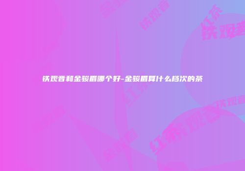 铁观音和金骏眉哪个好-金骏眉算什么档次的茶