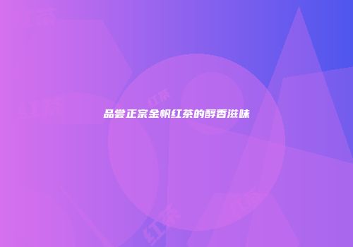 品尝正宗金帆红茶的醇香滋味