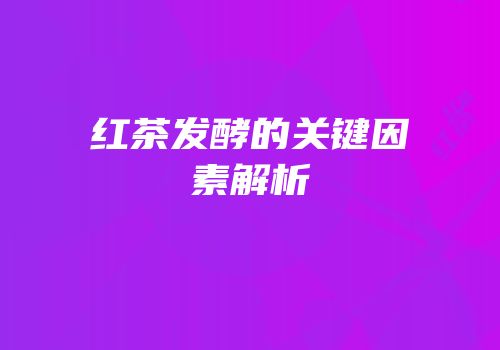 红茶发酵的关键因素解析