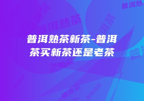 普洱熟茶新茶-普洱茶买新茶还是老茶