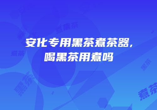 安化专用黑茶煮茶器,喝黑茶用煮吗