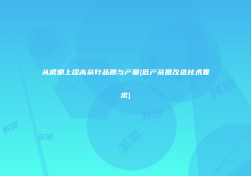 从根源上提高茶叶品质与产量(低产茶园改造技术要求)