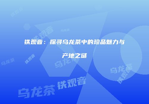 铁观音：探寻乌龙茶中的珍品魅力与产地之谜