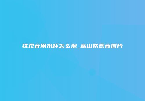 铁观音用水杯怎么泡_高山铁观音图片