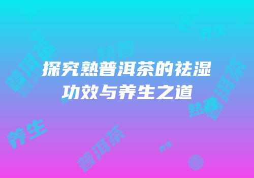 探究熟普洱茶的祛湿功效与养生之道