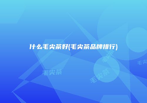 什么毛尖茶好(毛尖茶品牌排行)