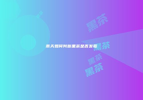 雨天如何判断黑茶是否发霉