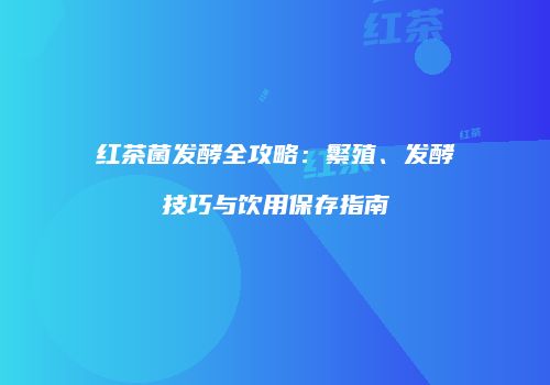 红茶菌发酵全攻略：繁殖、发酵技巧与饮用保存指南
