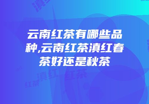 云南红茶有哪些品种,云南红茶滇红春茶好还是秋茶