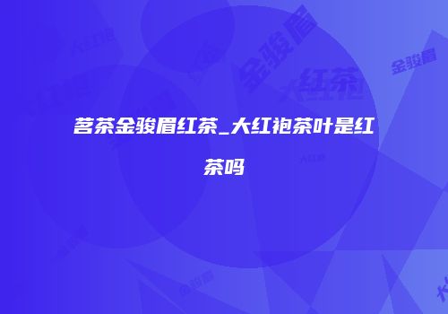 茗茶金骏眉红茶_大红袍茶叶是红茶吗