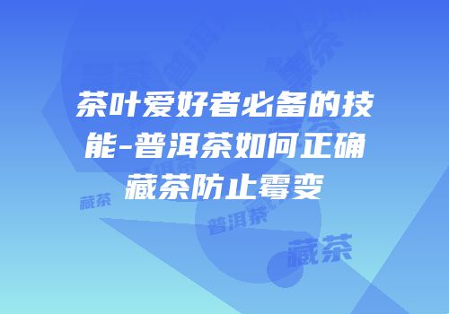 茶叶爱好者必备的技能-普洱茶如何正确藏茶防止霉变