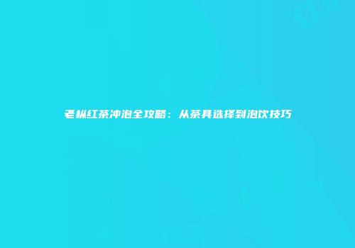 老枞红茶冲泡全攻略：从茶具选择到泡饮技巧
