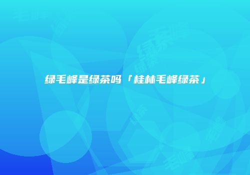 绿毛峰是绿茶吗「桂林毛峰绿茶」