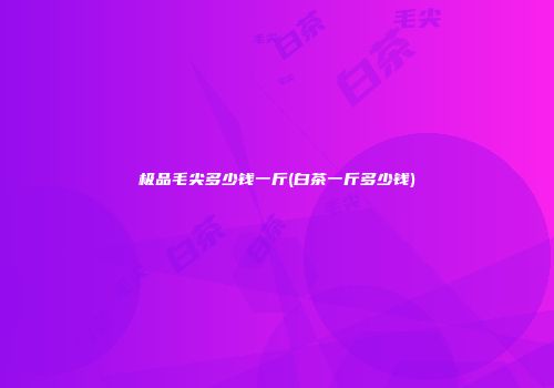 极品毛尖多少钱一斤(白茶一斤多少钱)
