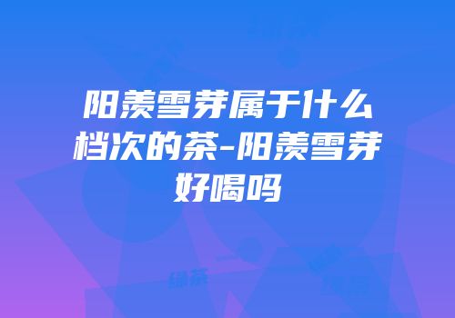 阳羡雪芽属于什么档次的茶-阳羡雪芽好喝吗