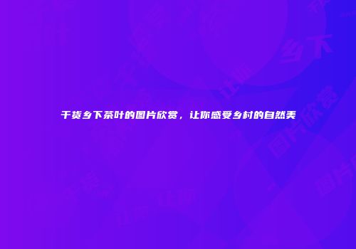 干货乡下茶叶的图片欣赏，让你感受乡村的自然美