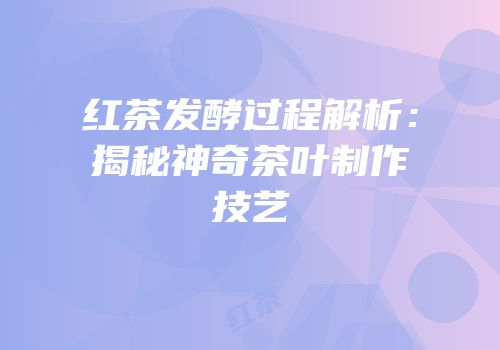 红茶发酵过程解析：揭秘神奇茶叶制作技艺