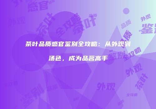 茶叶品质感官鉴别全攻略：从外观到汤色，成为品茗高手
