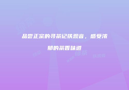 品尝正宗的寻茶记铁观音，感受浓郁的茶香味道