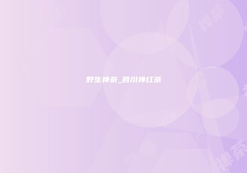 野生禅茶_四川禅红茶