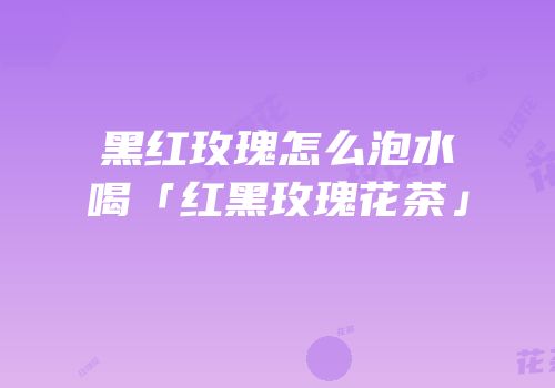 黑红玫瑰怎么泡水喝「红黑玫瑰花茶」