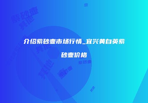 介绍紫砂壶市场行情_宜兴黄自英紫砂壶价格