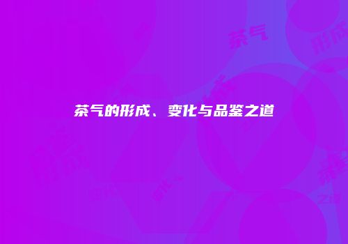 茶气的形成、变化与品鉴之道