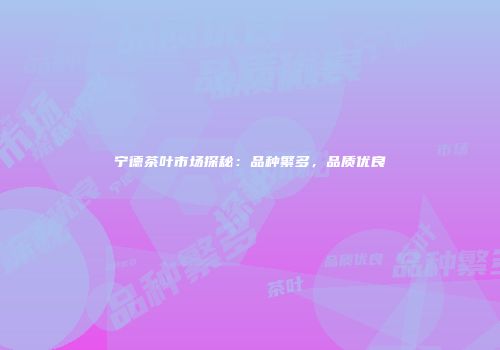 宁德茶叶市场探秘：品种繁多，品质优良