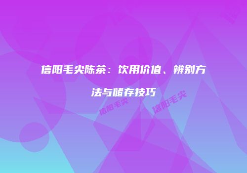 信阳毛尖陈茶：饮用价值、辨别方法与储存技巧