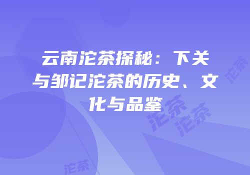 云南沱茶探秘：下关与邹记沱茶的历史、文化与品鉴